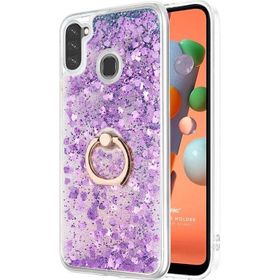 Microsonic Samsung Galaxy M11 Glitter Liquid Holder Mor Cep Telefonu Kılıfı