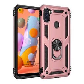 Microsonic Samsung Galaxy M11 Military Ring Holder Rose Gold Cep Telefonu Kılıfı