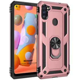 Microsonic Samsung Galaxy M11 Military Ring Holder Rose Gold Cep Telefonu Kılıfı