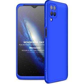 Microsonic Samsung Galaxy M12 Double Dip 360 Protective Mavi Cep Telefonu Kılıfı