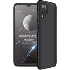 Microsonic Samsung Galaxy M12 Double Dip 360 Protective Siyah Kılıf