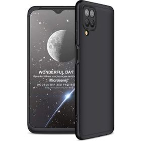 Microsonic Samsung Galaxy M12 Double Dip 360 Protective Siyah Kılıf