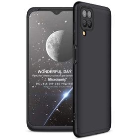 Microsonic Samsung Galaxy M12 Double Dip 360 Protective Siyah Kılıf