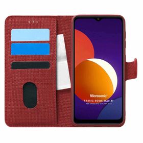 Microsonic Samsung Galaxy M12 Fabric Book Wallet Kılıf