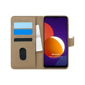 Microsonic Samsung Galaxy M12 Fabric Book Wallet Kılıf