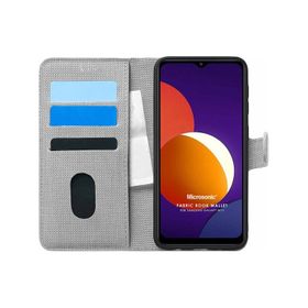 Microsonic Samsung Galaxy M12 Fabric Book Wallet Kılıf