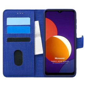 Microsonic Samsung Galaxy M12 Fabric Book Wallet Lacivert Kılıf