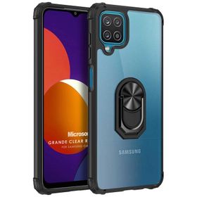 Microsonic Samsung Galaxy M12 Grande Clear Ring Holder Kılıf