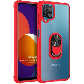 Microsonic Samsung Galaxy M12 Grande Clear Ring Holder Kılıf