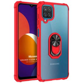 Microsonic Samsung Galaxy M12 Grande Clear Ring Holder Kırmızı Kılıf