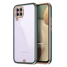 Microsonic Samsung Galaxy M12 Laser Plated Soft Koyu Yeşil Cep Telefonu Kılıfı
