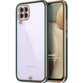 Microsonic Samsung Galaxy M12 Laser Plated Soft Koyu Yeşil Cep Telefonu Kılıfı