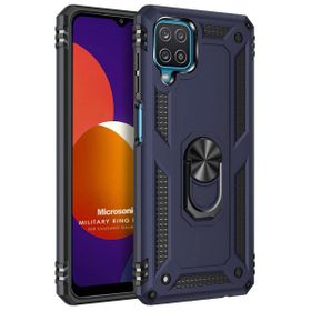 Microsonic Samsung Galaxy M12 Military Ring Holder Lacivert Kılıf