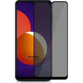 Microsonic Samsung Galaxy M12 Privacy 5D Gizlilik Filtreli Siyah Cam Ekran Koruyucu