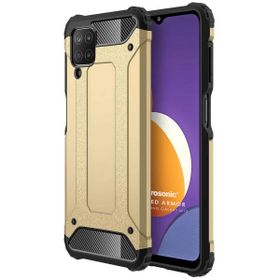 Microsonic Samsung Galaxy M12 Rugged Armor Gold Cep Telefonu Kılıfı