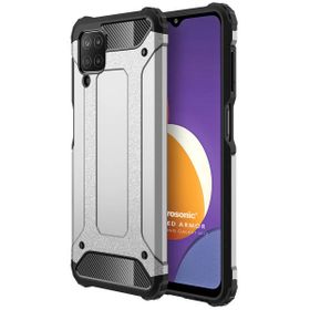 Microsonic Samsung Galaxy M12 Rugged Armor Gümüş Cep Telefonu Kılıfı