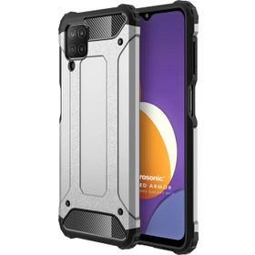 Microsonic Samsung Galaxy M12 Rugged Armor Gümüş Cep Telefonu Kılıfı