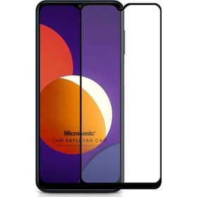 Microsonic Samsung Galaxy M12 Tam Kaplayan Temperli Siyah Cam Ekran Koruyucu