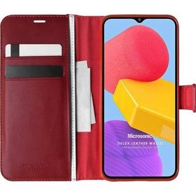 Microsonic Samsung Galaxy M13 Delux Leather Wallet Kırmızı Kılıf