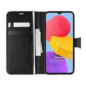 Microsonic Samsung Galaxy M13 Delux Leather Wallet Siyah Kılıf