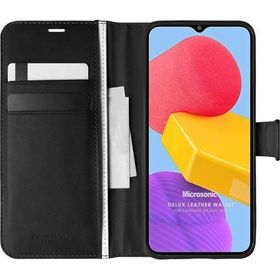 Microsonic Samsung Galaxy M13 Delux Leather Wallet Siyah Kılıf