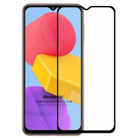Microsonic Samsung Galaxy M13 Tam Kaplayan Temperli Siyah Cam Ekran Koruyucu