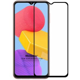 Microsonic Samsung Galaxy M13 Tam Kaplayan Temperli Siyah Cam Ekran Koruyucu