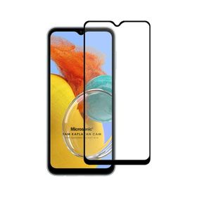 Microsonic Samsung Galaxy M14 Tam Kaplayan Temperli Siyah Cam Ekran Koruyucu