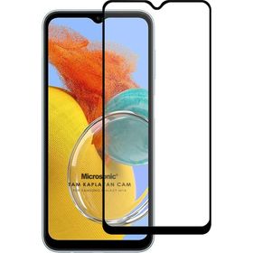 Microsonic Samsung Galaxy M14 Tam Kaplayan Temperli Siyah Cam Ekran Koruyucu