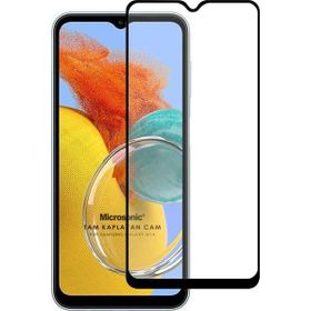 Microsonic Samsung Galaxy M14 Tam Kaplayan Temperli Siyah Cam Ekran Koruyucu