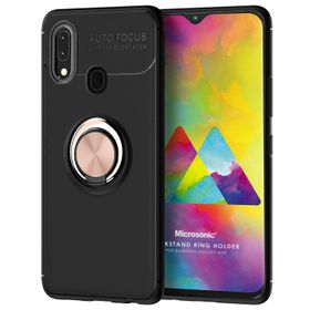 Microsonic Samsung Galaxy M20 Deri Dokulu Siyah Silikon Kılıf