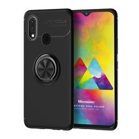 Microsonic Samsung Galaxy M20 Deri Dokulu Siyah Silikon Kılıf
