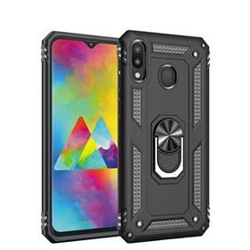 Microsonic Samsung Galaxy M20 Deri Dokulu Siyah Silikon Kılıf