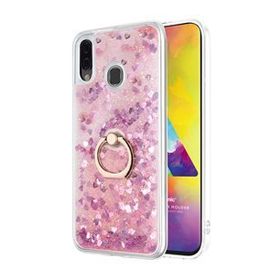 Microsonic Samsung Galaxy M20 Glitter Liquid Holder Pembe Cep Telefonu Kılıfı