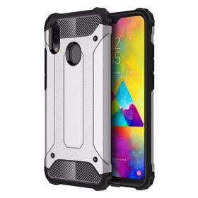 Microsonic Samsung Galaxy M20 Rugged Armor Gümüş Kılıf