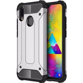 Microsonic Samsung Galaxy M20 Rugged Armor Gümüş Kılıf