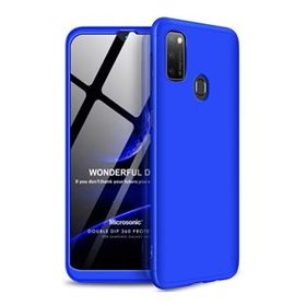 Microsonic Samsung Galaxy M21 Double Dip 360 Protective Mavi Cep Telefonu Kılıfı