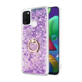 Microsonic Samsung Galaxy M21 Glitter Liquid Holder Mor Cep Telefonu Kılıfı