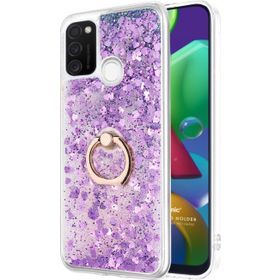 Microsonic Samsung Galaxy M21 Glitter Liquid Holder Mor Cep Telefonu Kılıfı