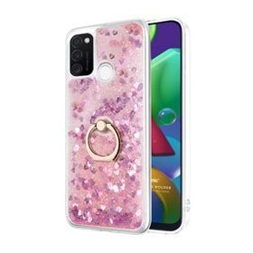 Microsonic Samsung Galaxy M21 Glitter Liquid Holder Pembe Cep Telefonu Kılıfı