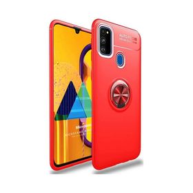 Microsonic Samsung Galaxy M21 Kickstand Ring Kırmızı Kılıf