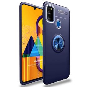 Microsonic Samsung Galaxy M21 Kickstand Ring Lacivert Kılıf