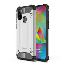 Microsonic Samsung Galaxy M21 Rugged Armor Gümüş Kılıf