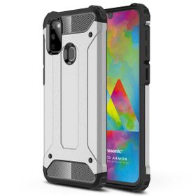 Microsonic Samsung Galaxy M21 Rugged Armor Gümüş Kılıf