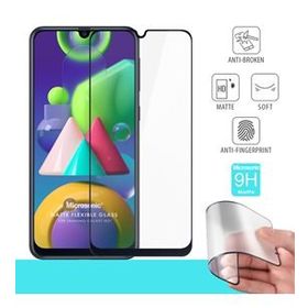 Microsonic Samsung Galaxy M21 Uyumlu Seramik Matte Flexible Siyah Ekran Koruyucu