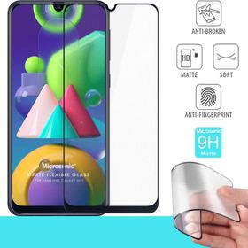 Microsonic Samsung Galaxy M21 Uyumlu Seramik Matte Flexible Siyah Ekran Koruyucu