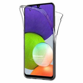 Microsonic Samsung Galaxy M22 6 Tarafı Tam Full Koruma 360 Clear Soft Şeffaf Cep Telefonu Kılıfı