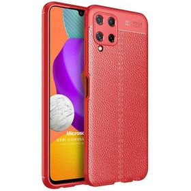 Microsonic Samsung Galaxy M22 Deri Dokulu Silikon Kılıf