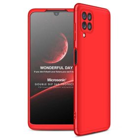 Microsonic Samsung Galaxy M22 Double Dip 360 Protective Kırmızı Kılıf