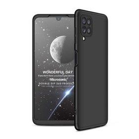 Microsonic Samsung Galaxy M22 Double Dip 360 Protective Siyah Kılıf